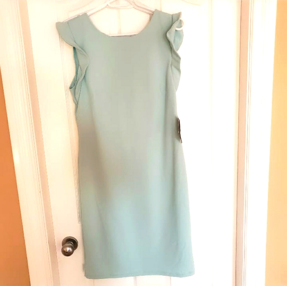 Baby blue deep back dress